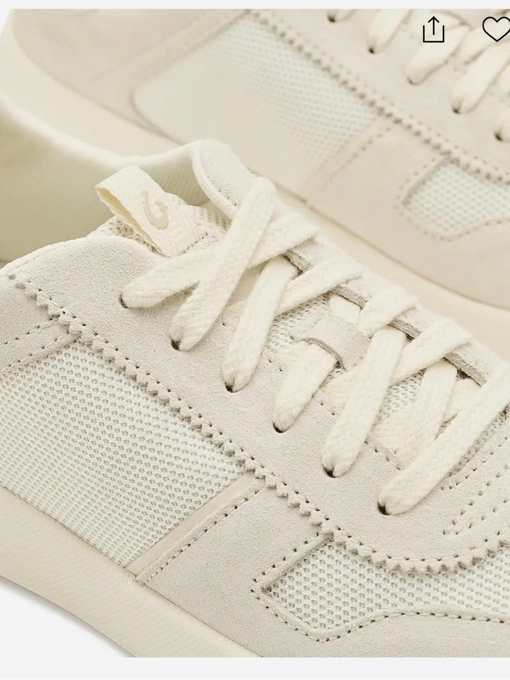 OluKai Women's Off-White Suede & Mesh Sneakers